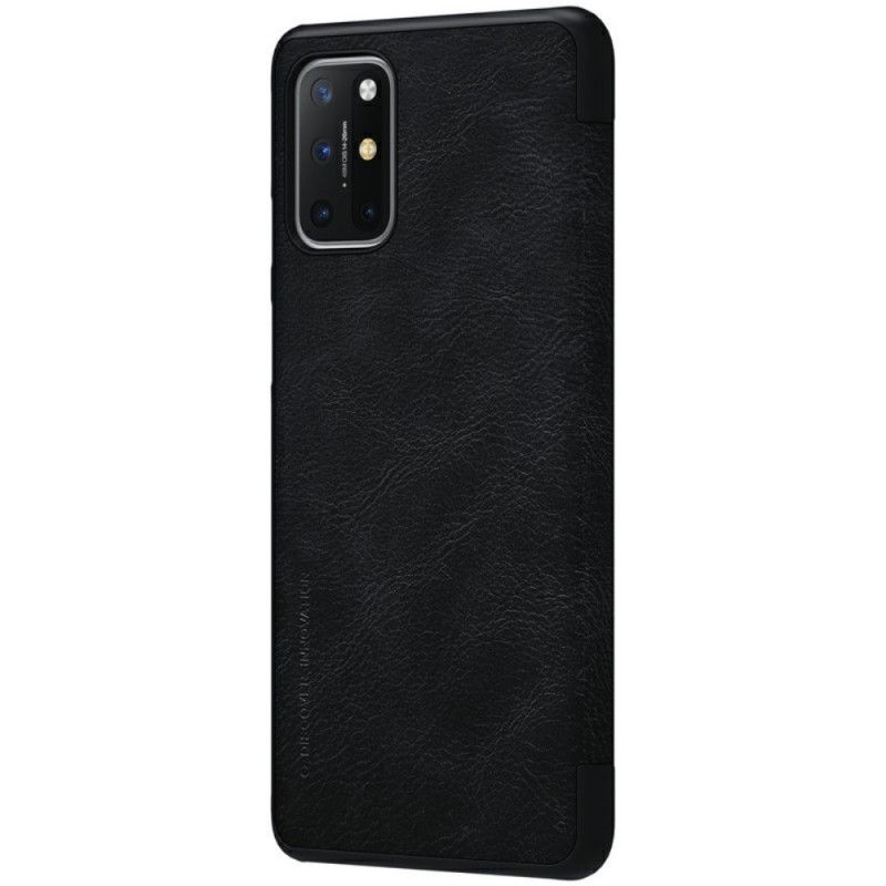 Læder Cover for OnePlus 8T Sort Nillkin Qin-Serie