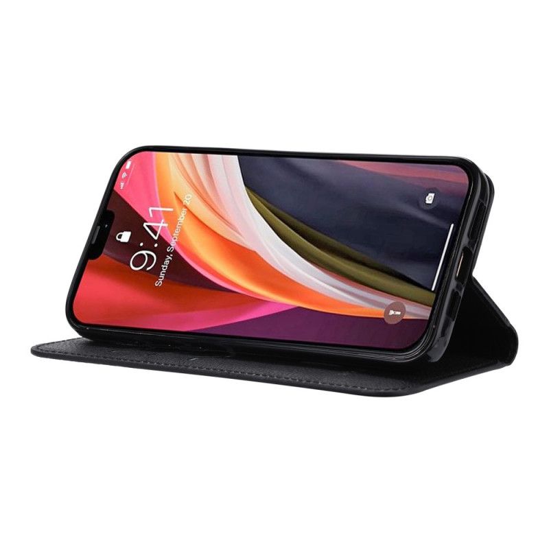 Læder Cover OnePlus 8T Sort Kortholder Foran