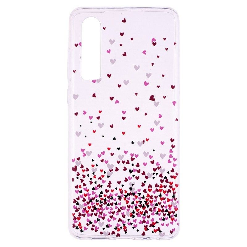 Cover for Huawei P30 Gennemsigtige Flere Røde Hjerter