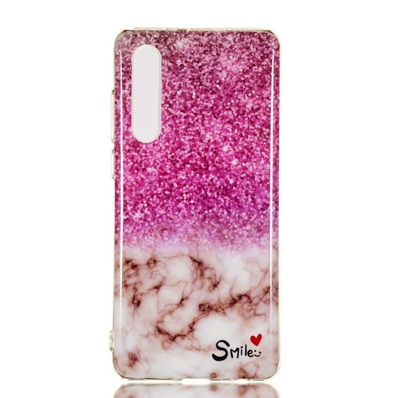 Cover for Huawei P30 Marmor Glitter Og Smil