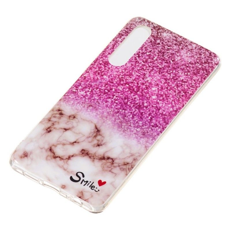 Cover for Huawei P30 Marmor Glitter Og Smil