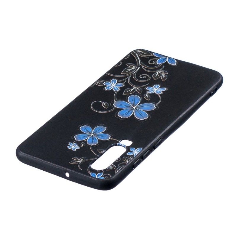 Cover Huawei P30 Blå Blomster Beskyttelse