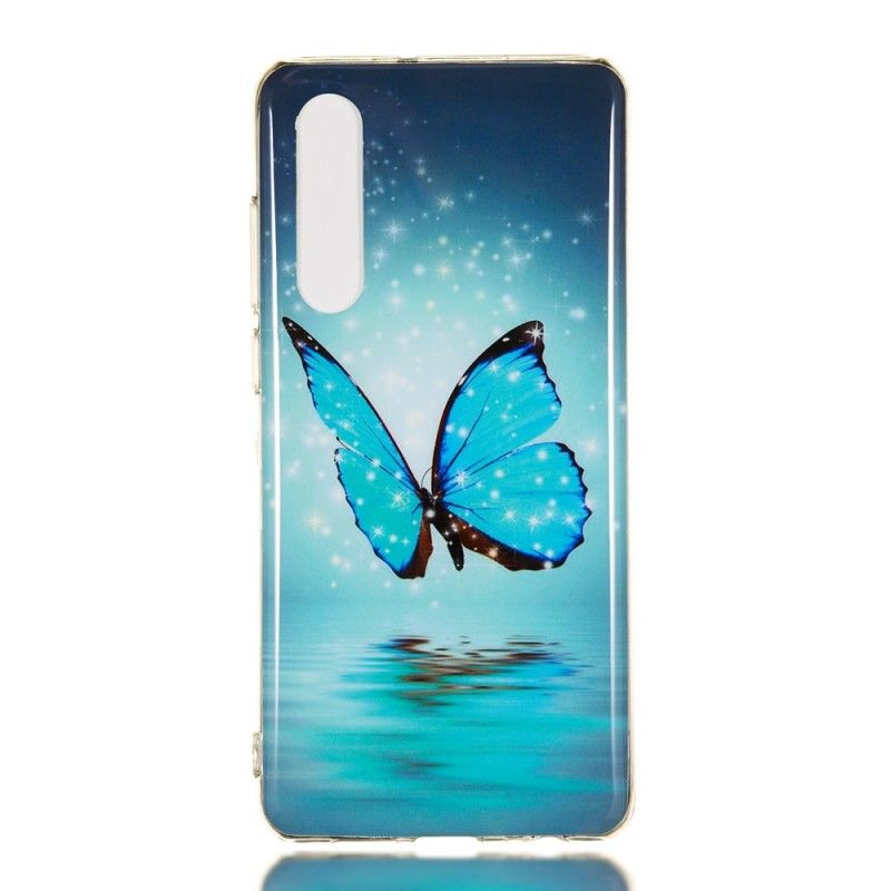 Cover Huawei P30 Fluorescerende Blå Sommerfugl