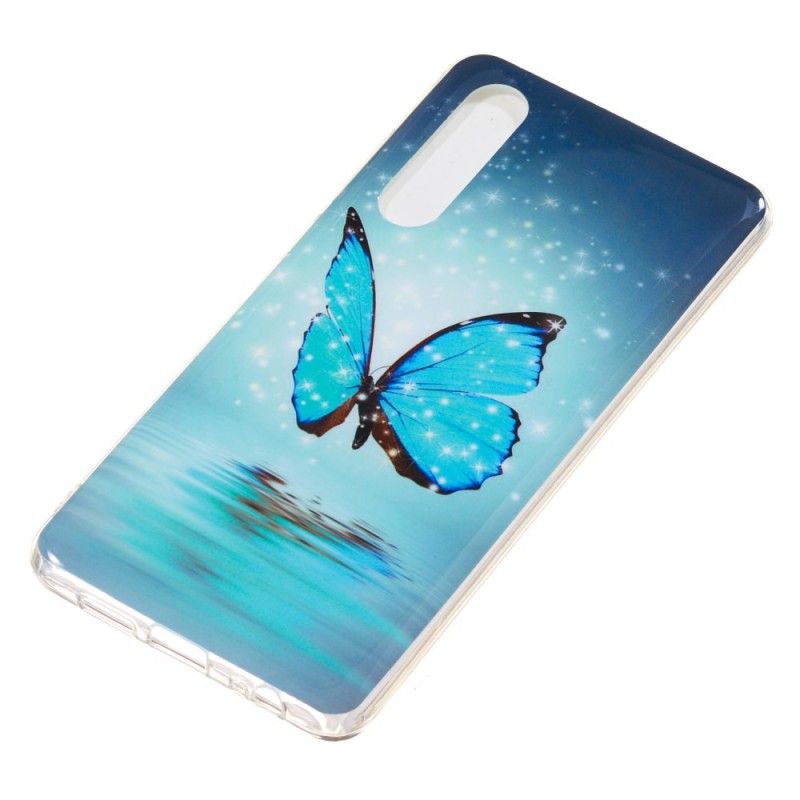 Cover Huawei P30 Fluorescerende Blå Sommerfugl