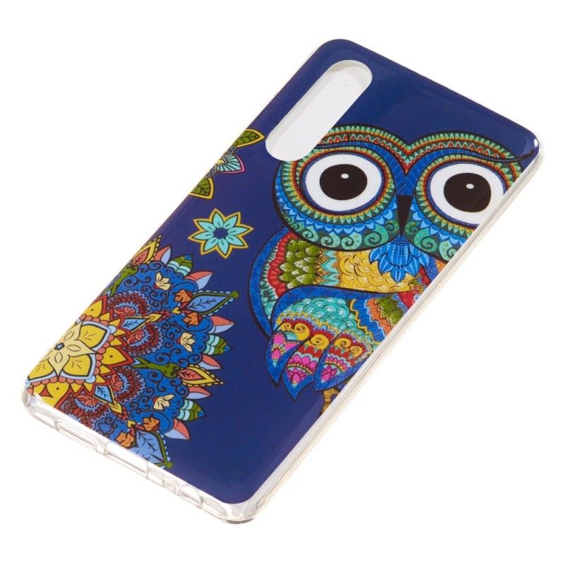 Cover Huawei P30 Fluorescerende Mandala Ugle