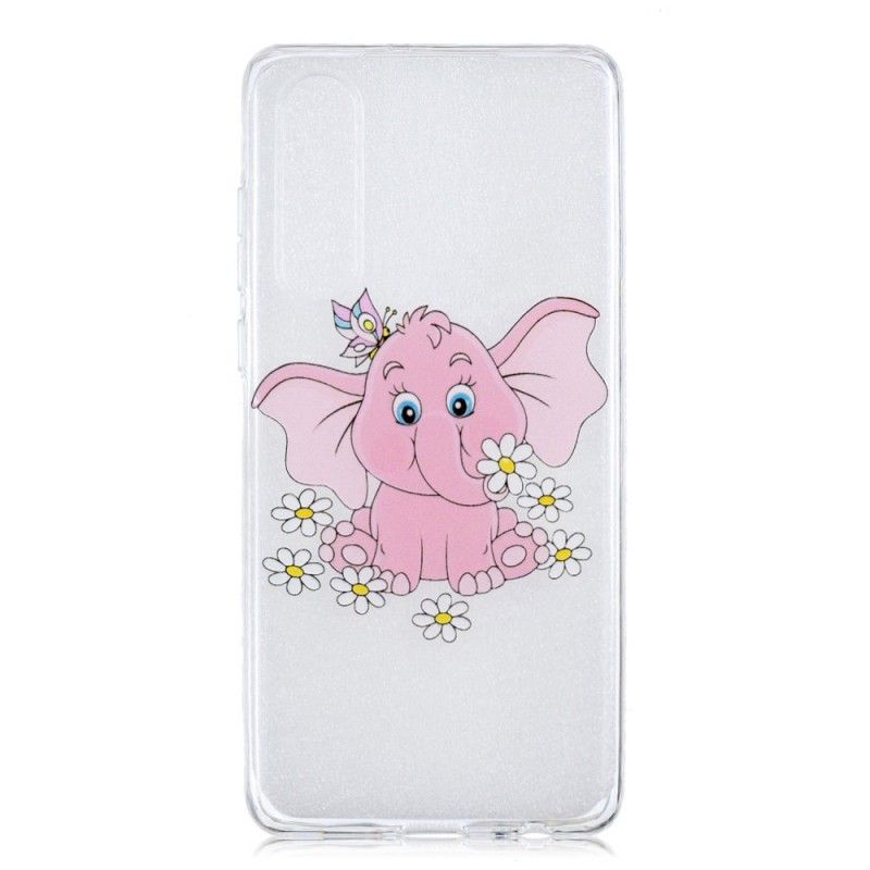 Cover Huawei P30 Gennemsigtig Lyserød Elefant