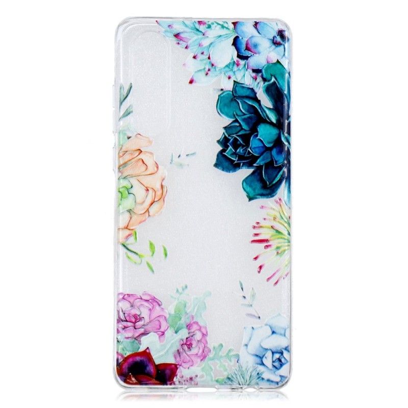 Cover Huawei P30 Gennemsigtige Akvarelblomster Original