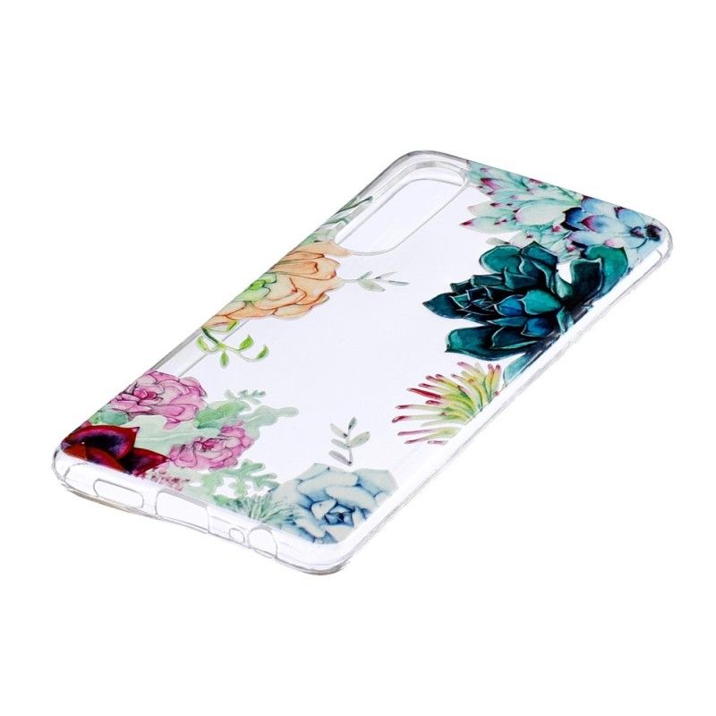 Cover Huawei P30 Gennemsigtige Akvarelblomster Original