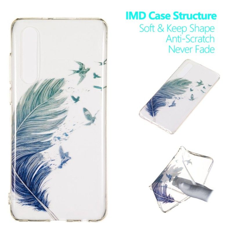 Cover Huawei P30 Gennemsigtige Farvede Fjer