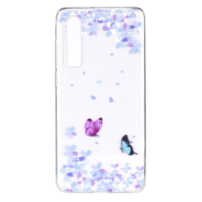 Cover Huawei P30 Gennemsigtige Sommerfugle Og Blomster Original