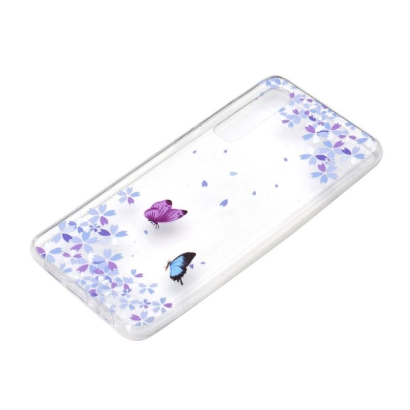 Cover Huawei P30 Gennemsigtige Sommerfugle Og Blomster Original