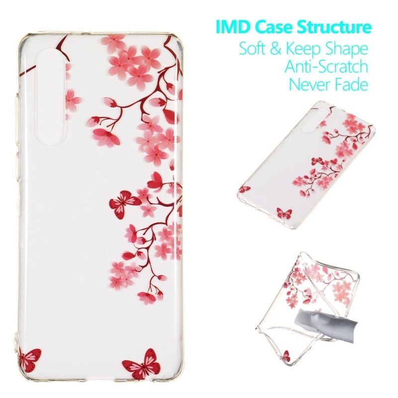 Cover Huawei P30 Gennemsigtigt Blomstrende Træ