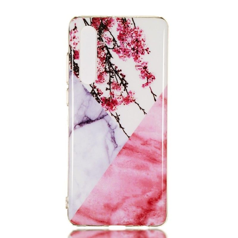 Cover Huawei P30 Marmoreret Blomme