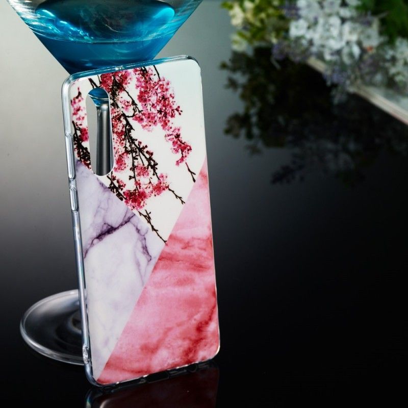 Cover Huawei P30 Marmoreret Blomme