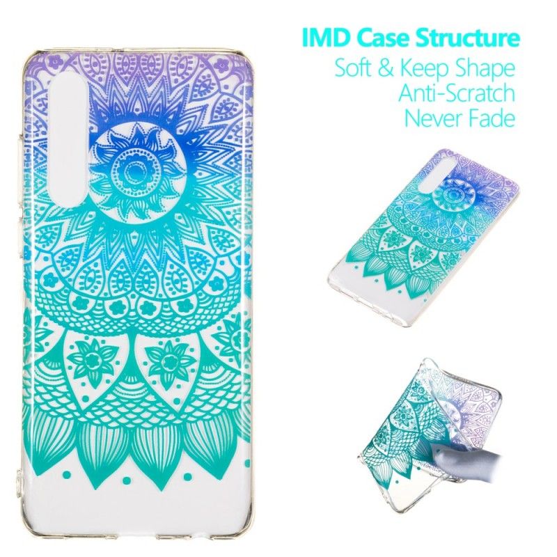 Cover Huawei P30 Mobilcover Gennemsigtig Farverig Mandala