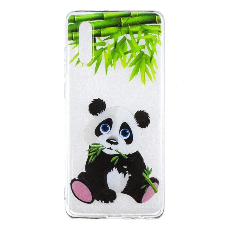 Cover Huawei P30 Mobilcover Gennemsigtig Panda-Spisning