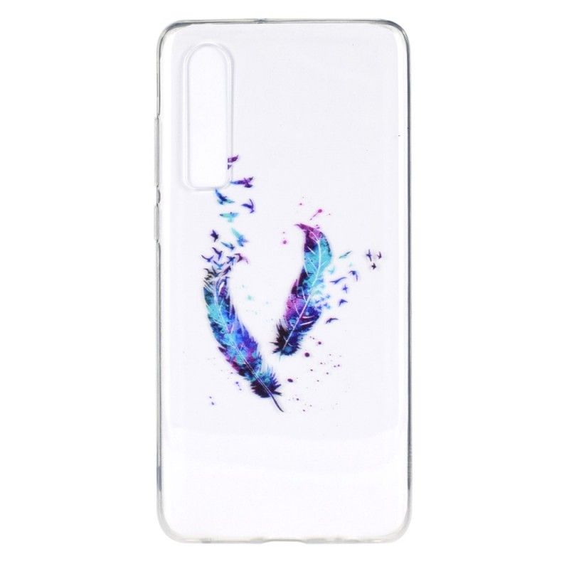 Cover Huawei P30 Mobilcover Gennemsigtige Fjer