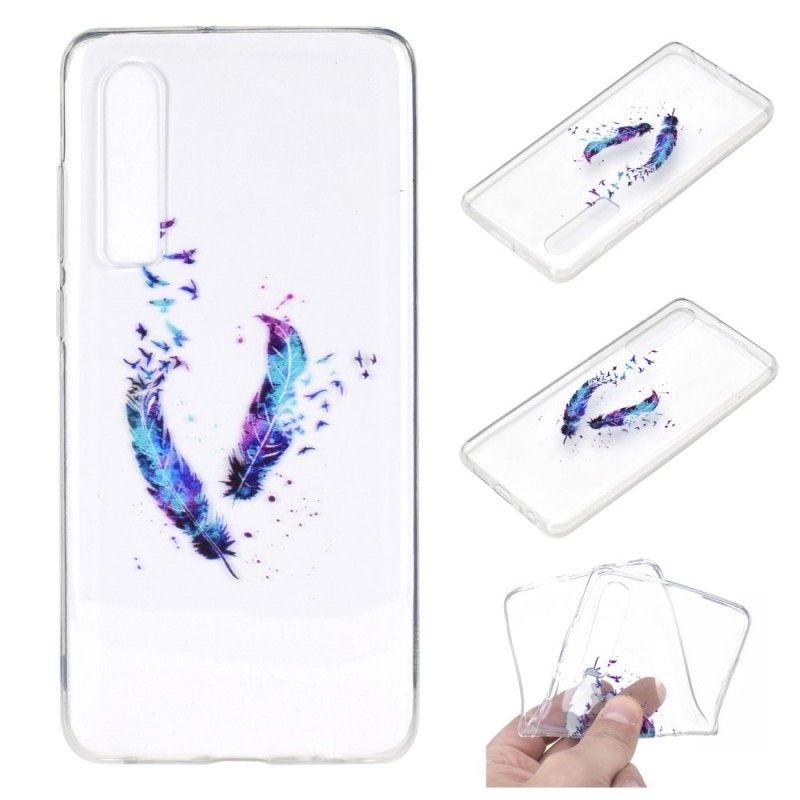 Cover Huawei P30 Mobilcover Gennemsigtige Fjer