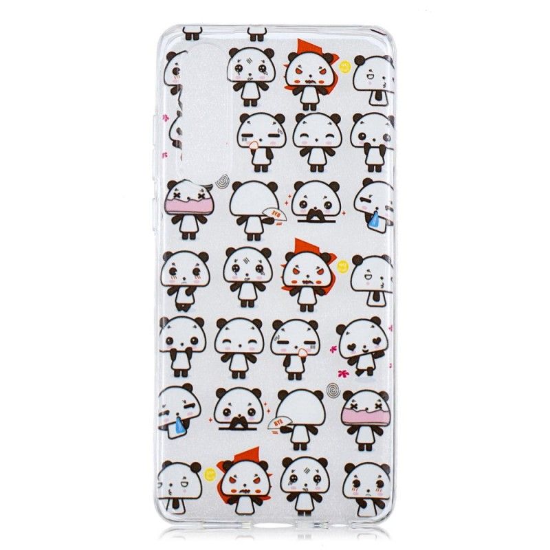 Cover Huawei P30 Mobilcover Gennemsigtige Sjove Pandaer