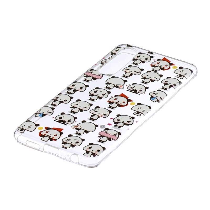 Cover Huawei P30 Mobilcover Gennemsigtige Sjove Pandaer