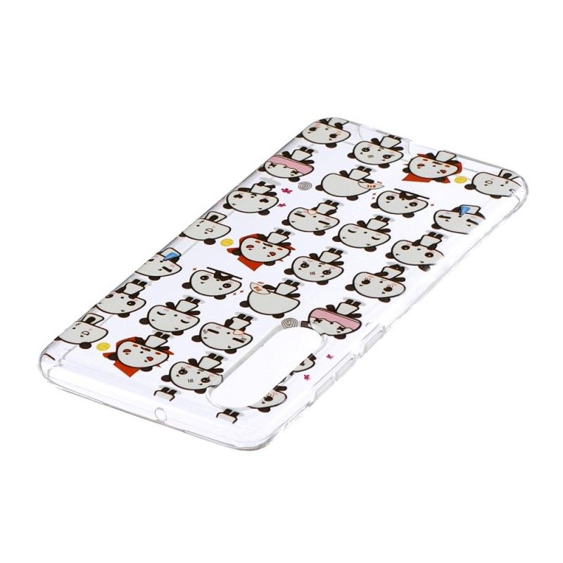 Cover Huawei P30 Mobilcover Gennemsigtige Sjove Pandaer