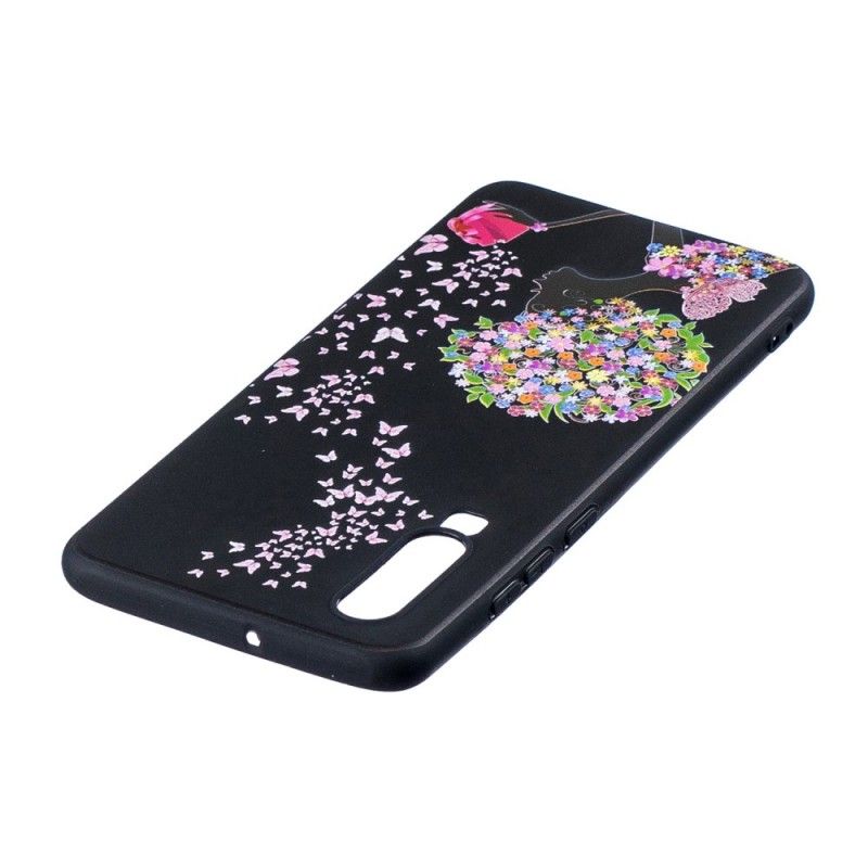 Cover Huawei P30 Mobilcover Kvinde Med Et Blomstret Hoved