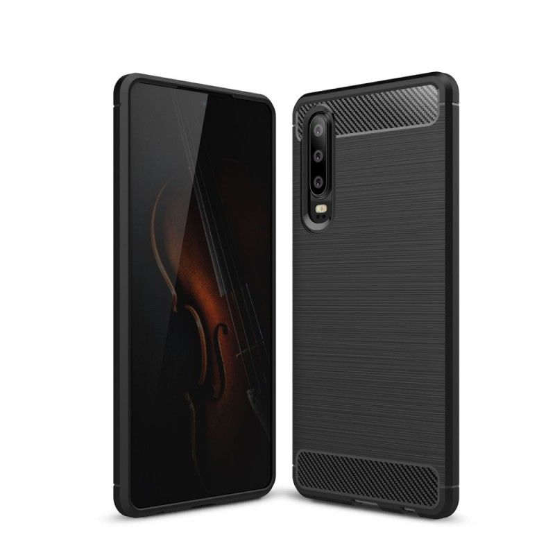 Cover Huawei P30 Sort Børstet Kulfiber