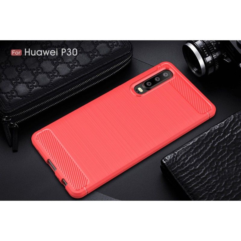 Cover Huawei P30 Sort Børstet Kulfiber