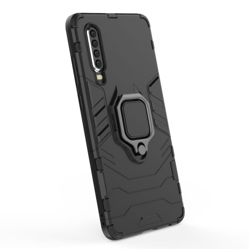 Cover Huawei P30 Sort Mobilcover Resistent Ring