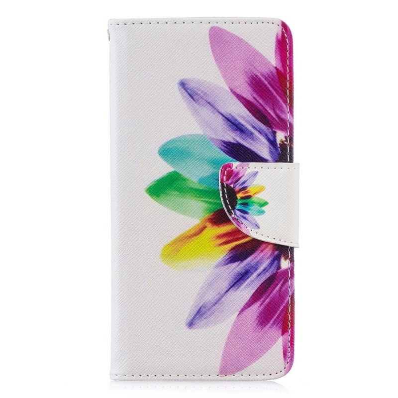 Flip Cover Læder for Huawei P30 Akvarelblomst