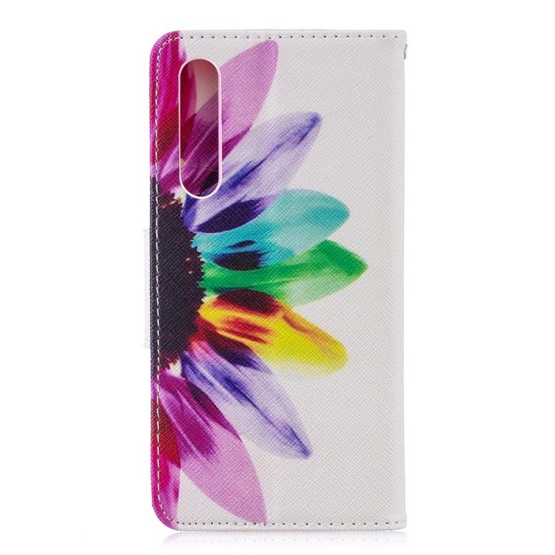 Flip Cover Læder for Huawei P30 Akvarelblomst