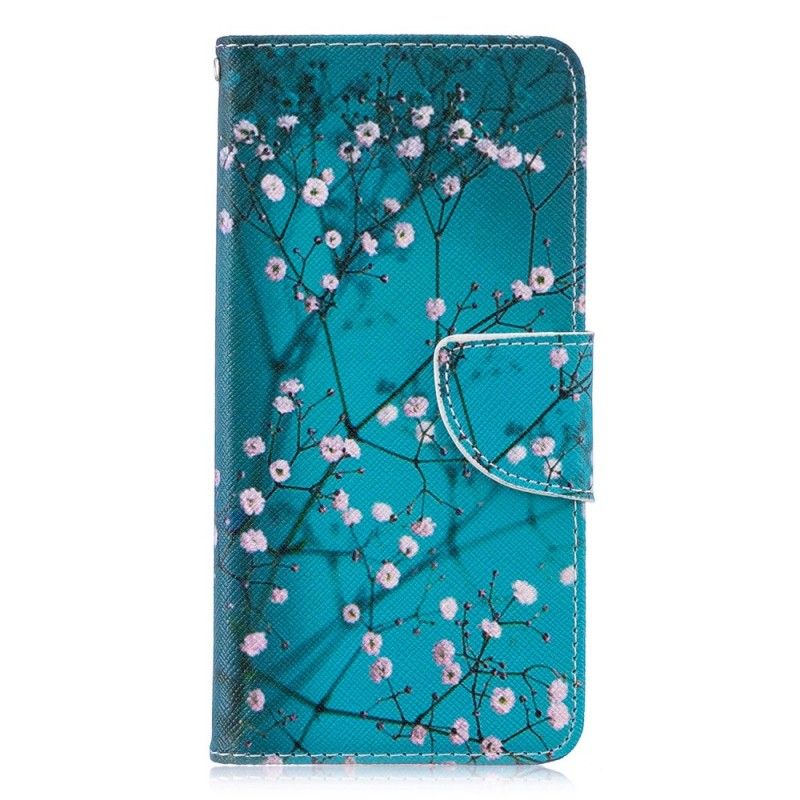 Flip Cover Læder Huawei P30 Blomstrende Træ