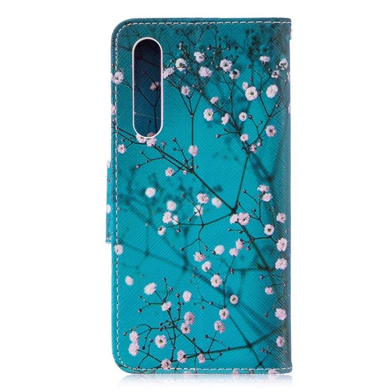 Flip Cover Læder Huawei P30 Blomstrende Træ