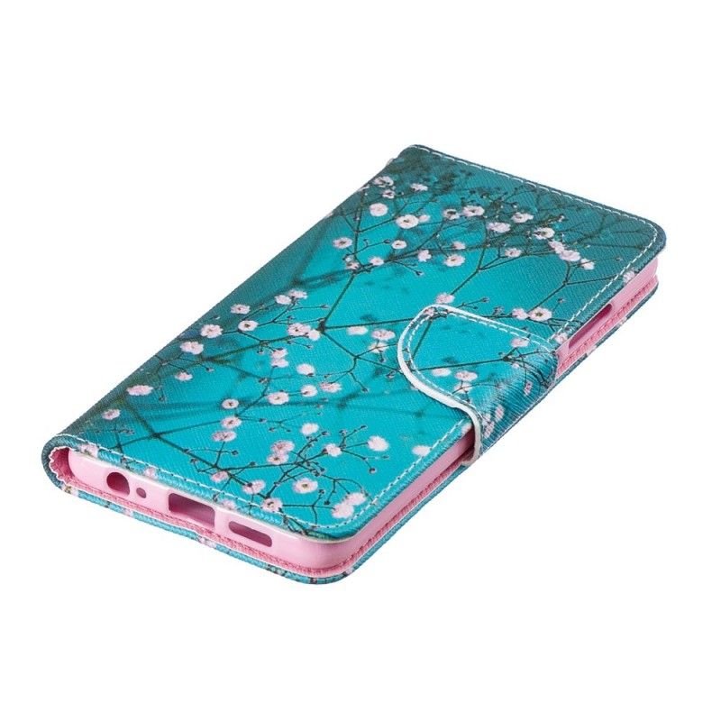 Flip Cover Læder Huawei P30 Blomstrende Træ