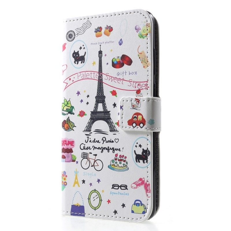 Flip Cover Læder Huawei P30 Jeg Elsker Paris