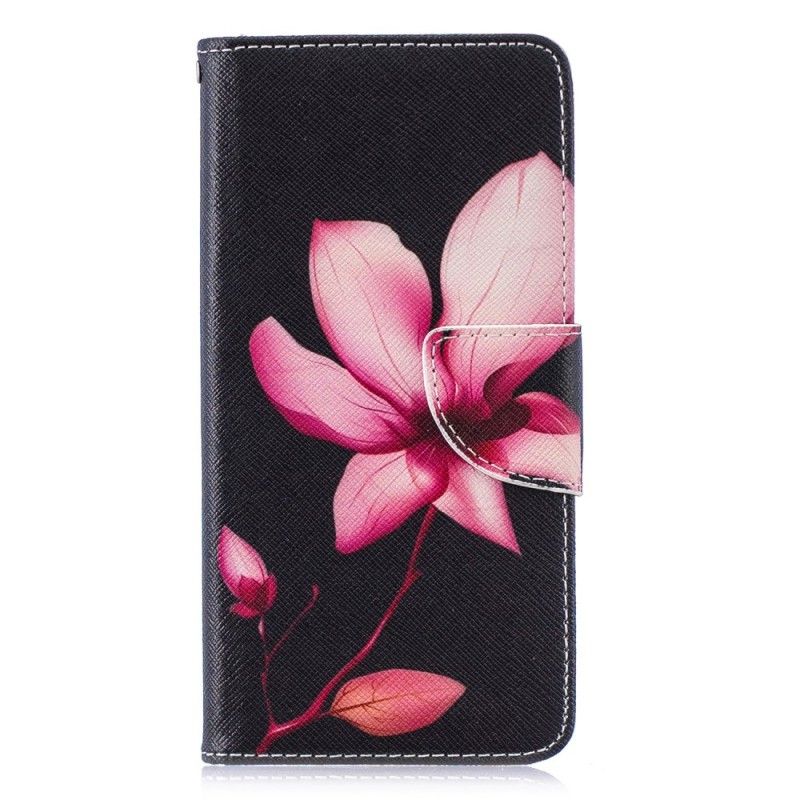 Flip Cover Læder Huawei P30 Lyserød Blomst