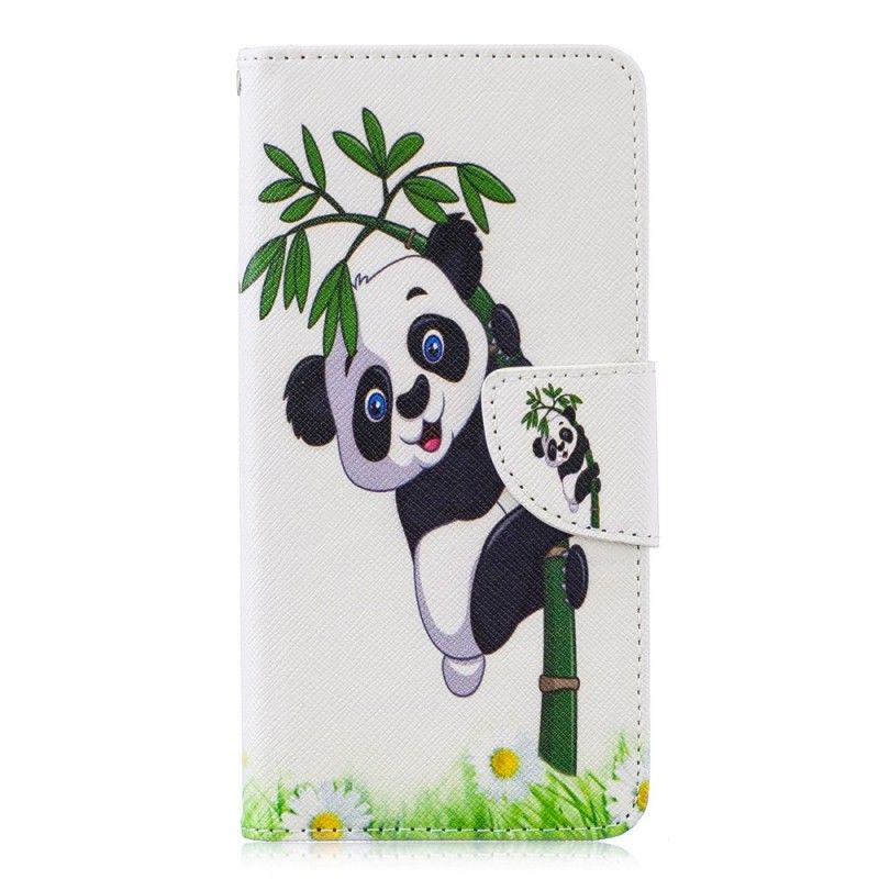 Flip Cover Læder Huawei P30 Panda På Bambus