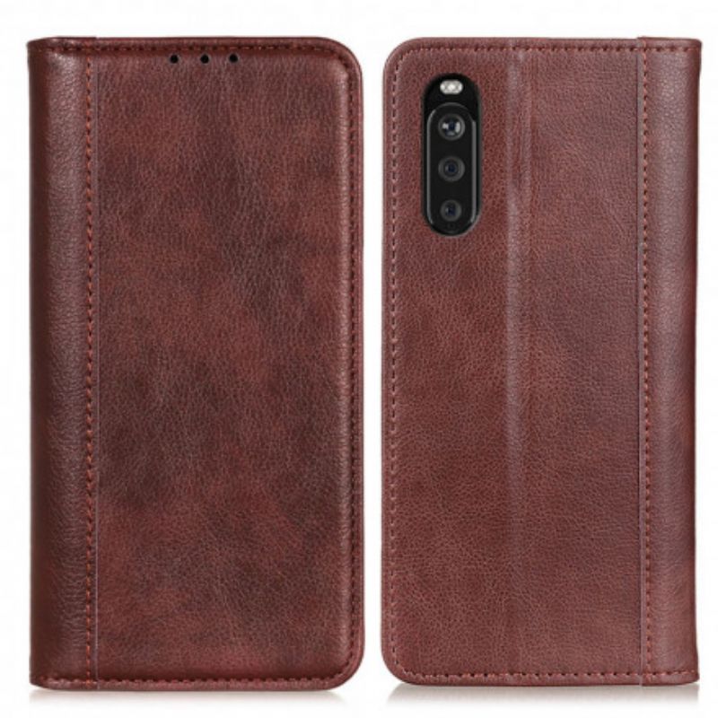 Flip Cover Sony Xperia 10 Iii Elegance Split Litchi-læder