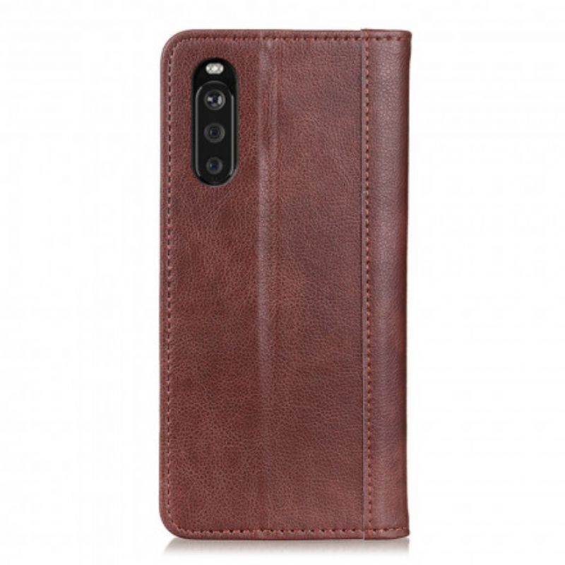 Flip Cover Sony Xperia 10 Iii Elegance Split Litchi-læder