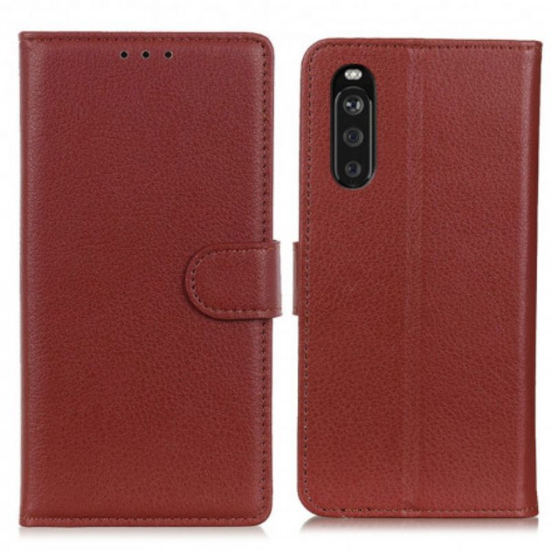 Flip Cover Sony Xperia 10 Iii Lychee Imiteret Læder