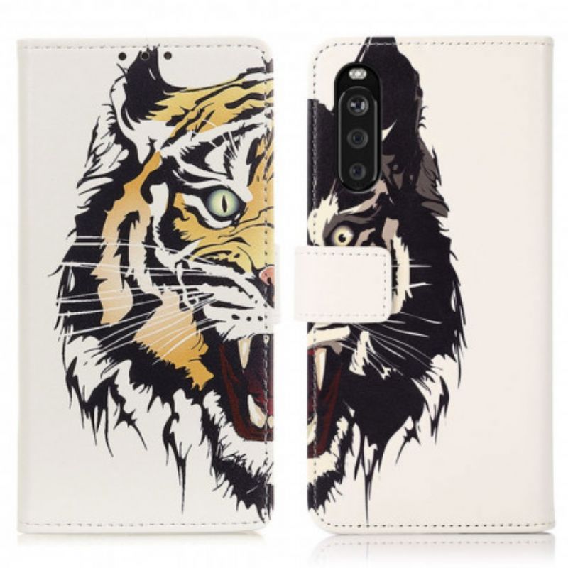 Flip Cover Til Sony Xperia 10 Iii Fierce Tiger