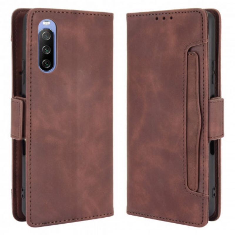 Læder Cover Sony Xperia 10 Iii Telefon Etui Førsteklasses Multikort