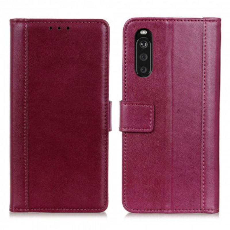 Læder Cover Sony Xperia 10 Iii Telefon Etui Klassisk Læderstil