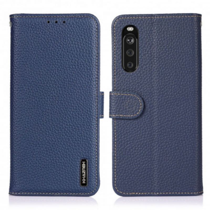 Læder Cover Sony Xperia 10 Iii Telefon Etui Lychee Læder Khazneh