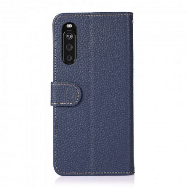 Læder Cover Sony Xperia 10 Iii Telefon Etui Lychee Læder Khazneh