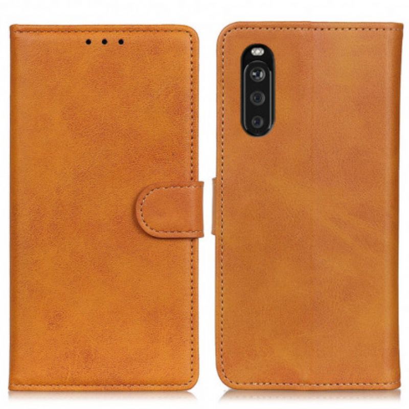 Læder Cover Sony Xperia 10 Iii Telefon Etui Retro Mat Lædereffekt