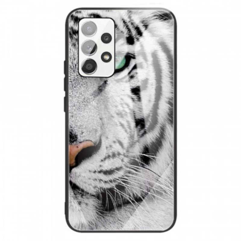 Mobilcover Samsung Galaxy A13 Tiger Hærdet Glas