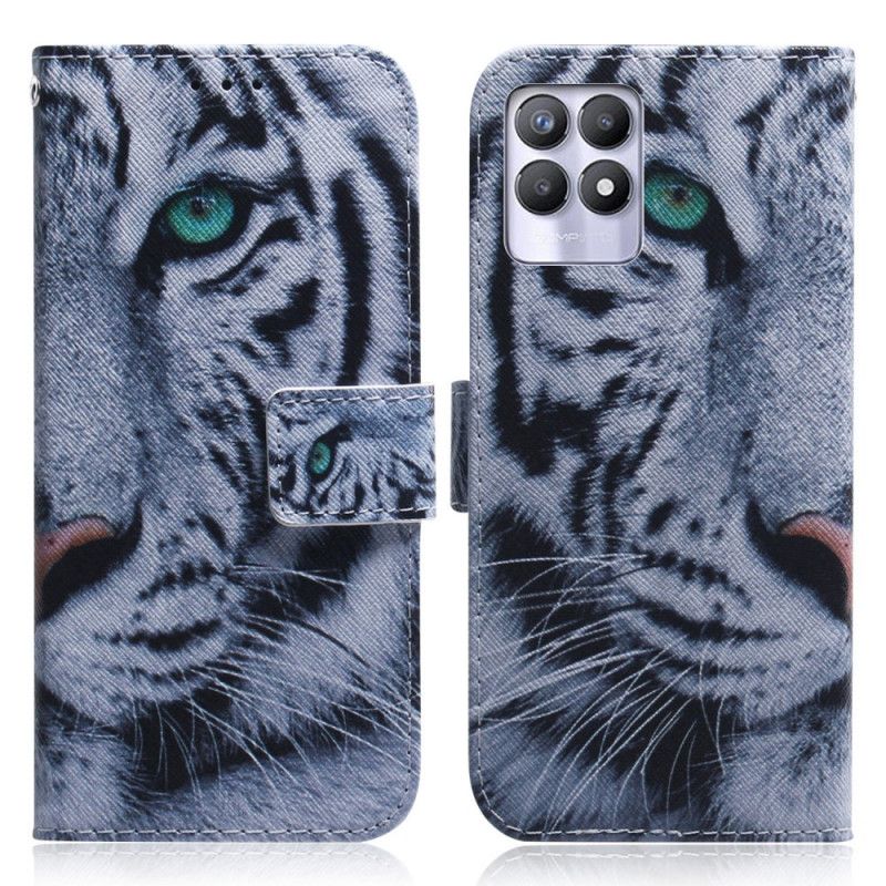 Flip Cover Realme 8i Tiger Face