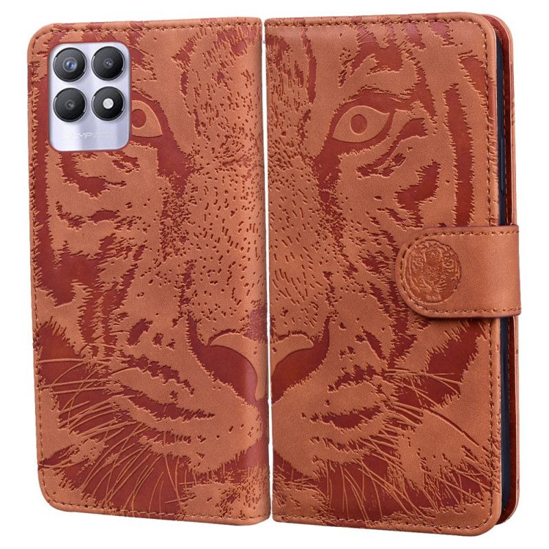 Flip Cover Realme 8i Tiger Face Print