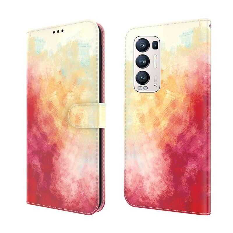 Flip Cover Oppo Find X3 Neo Abstrakt Farverig